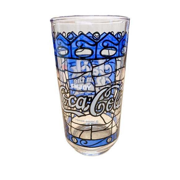 Vintage Coca Cola Tiffany Stained Cups by Jack in The Box -4 - Picture 1 of 3